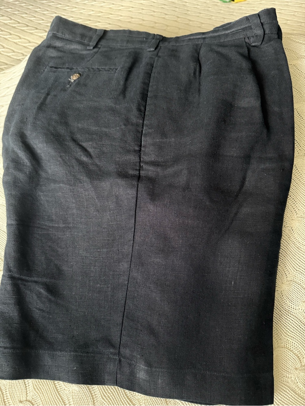 Vintage Polo by Ralph Lauren Linen Men's Black Flat Front Shorts